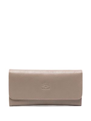 Il Bisonte logo-debossed leather wallet - Grey