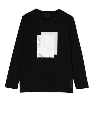 Il Gufo abstract-print long-sleeve T-shirt - Black