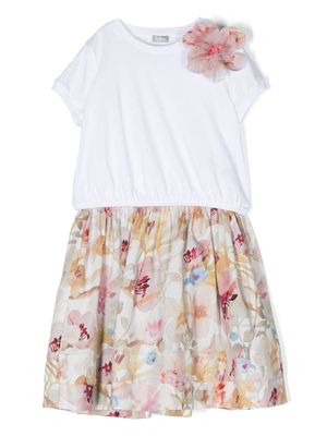 Il Gufo all-over floral-print skirt - White