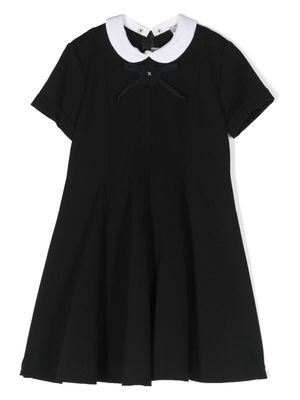 Il Gufo appliqué-detail bib-collar dress - Black