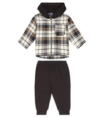 Il Gufo Baby checked hoodie and sweatpants set