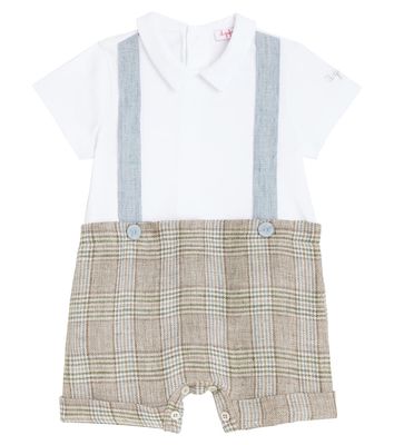 Il Gufo Baby checked jersey playsuit