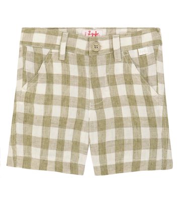 Il Gufo Baby checked linen shorts