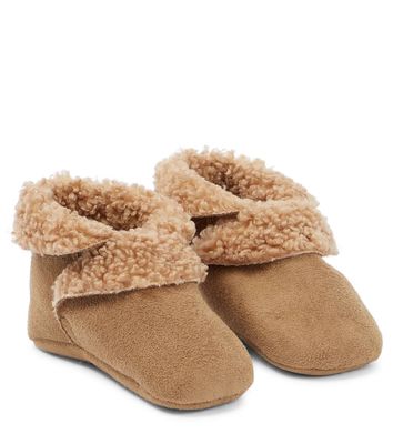 Il Gufo Baby faux shearling-trimmed booties