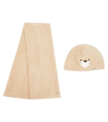 Il Gufo Baby fleece hat and scarf set