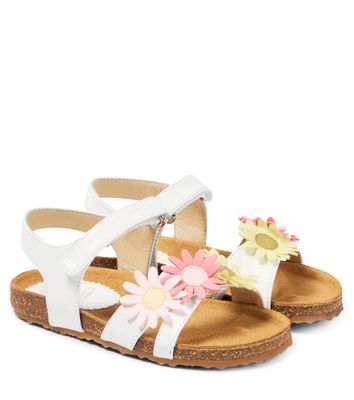 Il Gufo Baby floral appliqué leather sandals