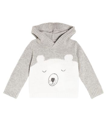 Il Gufo Baby intarsia wool hoodie
