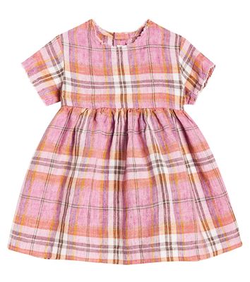 Il Gufo Baby plaid linen dress
