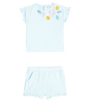 Il Gufo Baby polka-dot cotton blouse and shorts set