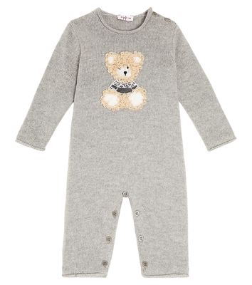Il Gufo Baby teddy bear virgin wool onesie