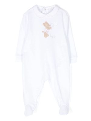Il Gufo bear-patch pyjamas - White