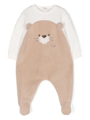 Il Gufo Beaver-motif fleece pajamas - Brown