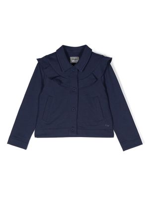 Il Gufo bib collar ruffled jacket - Blue