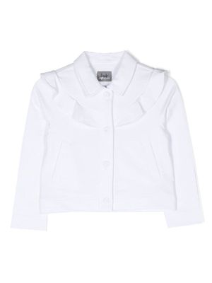 Il Gufo bib collar ruffled jacket - White