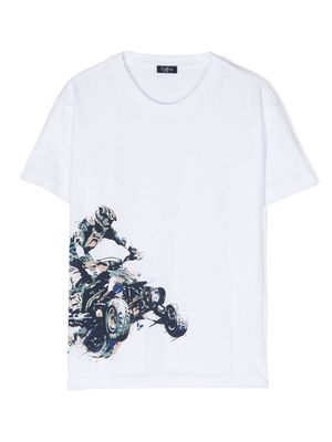 Il Gufo bike-print cotton T-Shirt - White