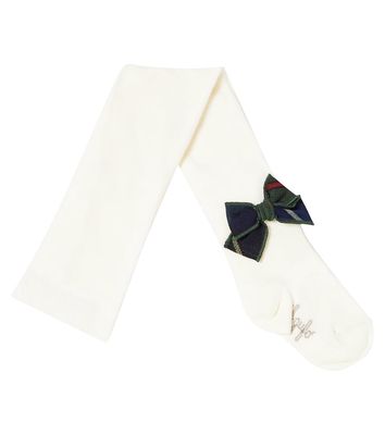 Il Gufo Bow-appliqué cotton-blend socks