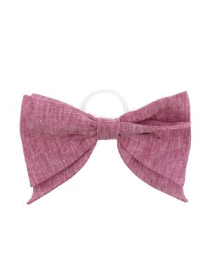 Il Gufo bow-detail chambray hair tie - Red