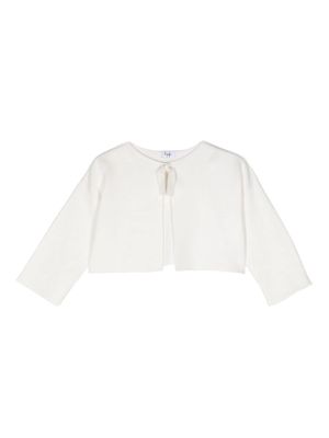 Il Gufo bow-detail cotton cardigan - Neutrals