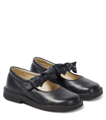 Il Gufo Bow-detail leather ballet flats