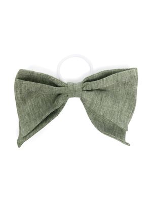 Il Gufo bow-detail linen hair tie - Green