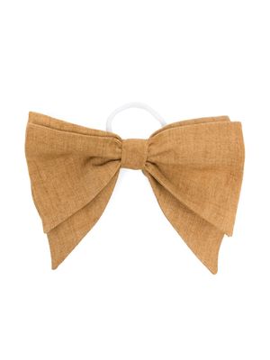 Il Gufo bow-detail linen hair tie - Neutrals