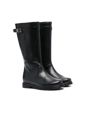 Il Gufo buckled knee-length boots - Black