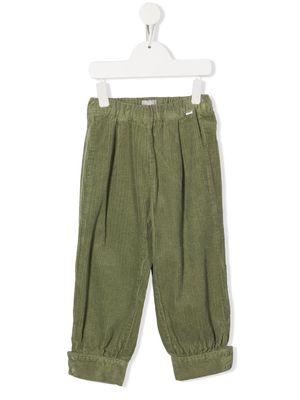 Il Gufo button-cuff corduroy trousers - Green