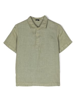 Il Gufo button-up linen polo shirt - Green