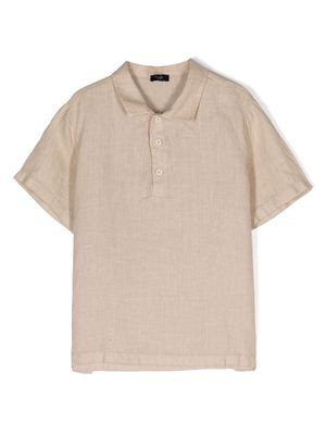 Il Gufo button-up linen polo shirt - Neutrals