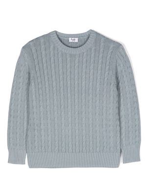 Il Gufo cable-knit organic cotton jumper - Blue