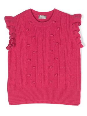 Il Gufo cable-knit virgin wool gilet - Pink