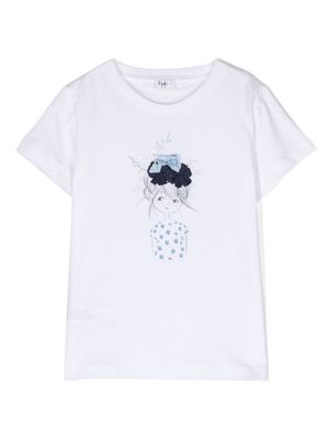 Il Gufo cartoon-print cotton T-shirt - White