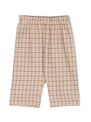 Il Gufo check-pattern cotton trousers - Neutrals