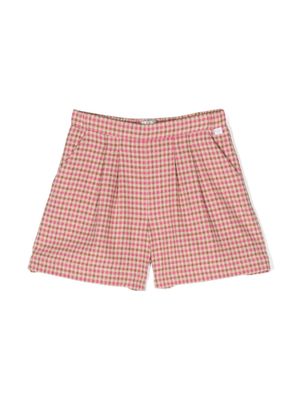 Il Gufo check-print box-pleat shorts - Pink