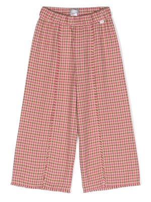 Il Gufo check-print wide-leg trousers - Pink