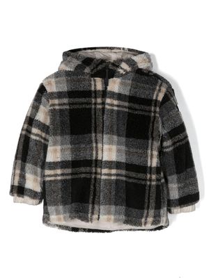 Il Gufo check-print zip-up hoodie - Black