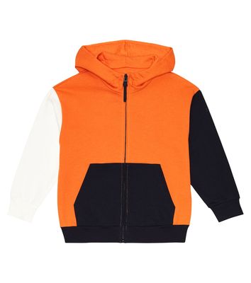Il Gufo Colorblocked cotton zip-up hoodie