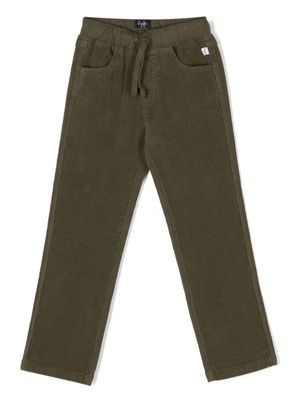 Il Gufo corduroy drawstring-waist trousers - Green