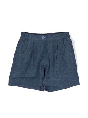 Il Gufo cotton-linen shorts - Blue
