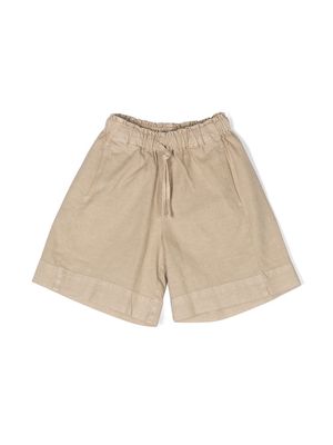 Il Gufo cotton-linen shorts - Brown