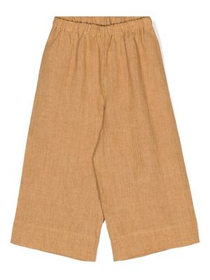 Il Gufo cropped linen trousers - Brown