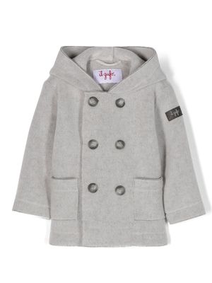 Il Gufo double-breasted hooded jacket - Grey