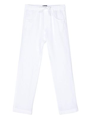 Il Gufo drawstring-fastening linen trousers - White