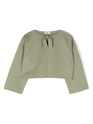Il Gufo drop-shoulder cotton cropped cardigan - Green