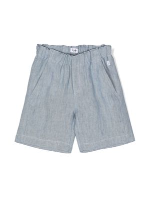 Il Gufo elasticated-waist linen shorts - Blue