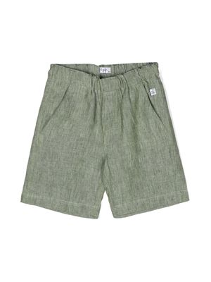 Il Gufo elasticated-waist linen shorts - Green