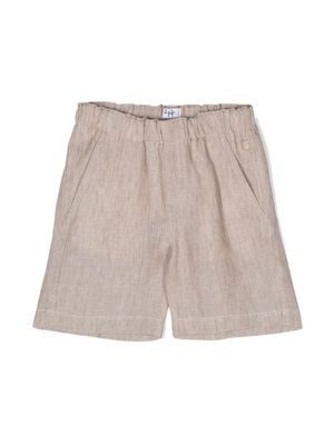Il Gufo elasticated-waist linen shorts - Neutrals