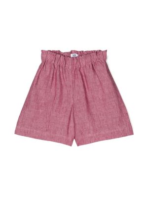 Il Gufo elasticated-waist linen shorts - Purple