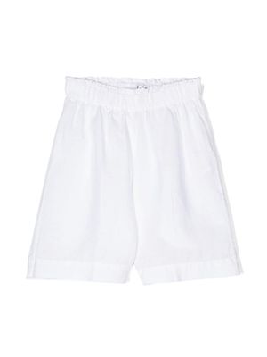 Il Gufo elasticated-waistband linen shorts - White