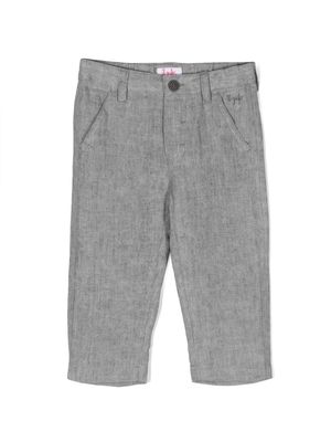 Il Gufo elasticated-waistband linen trousers - Grey